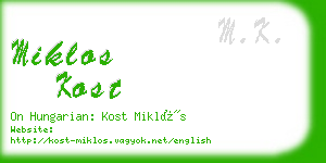 miklos kost business card